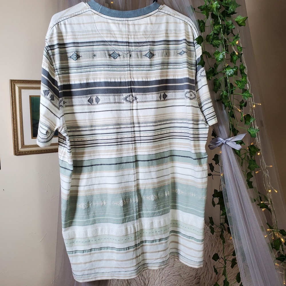 Frye Mens Southwestern Short Sleeve T-Shirt NWT 2XL Blue Green $99 Macy's